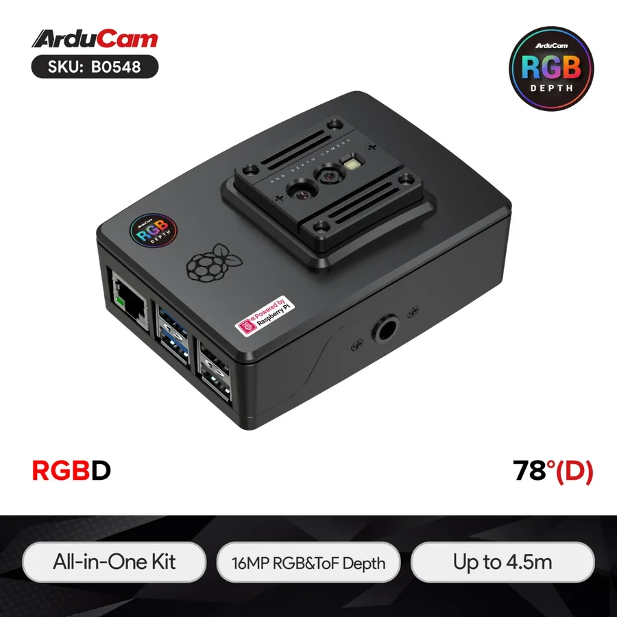 B0548 1% Accuracy RGBD ToF Camera – All-in-One Kit with RPi5 inside