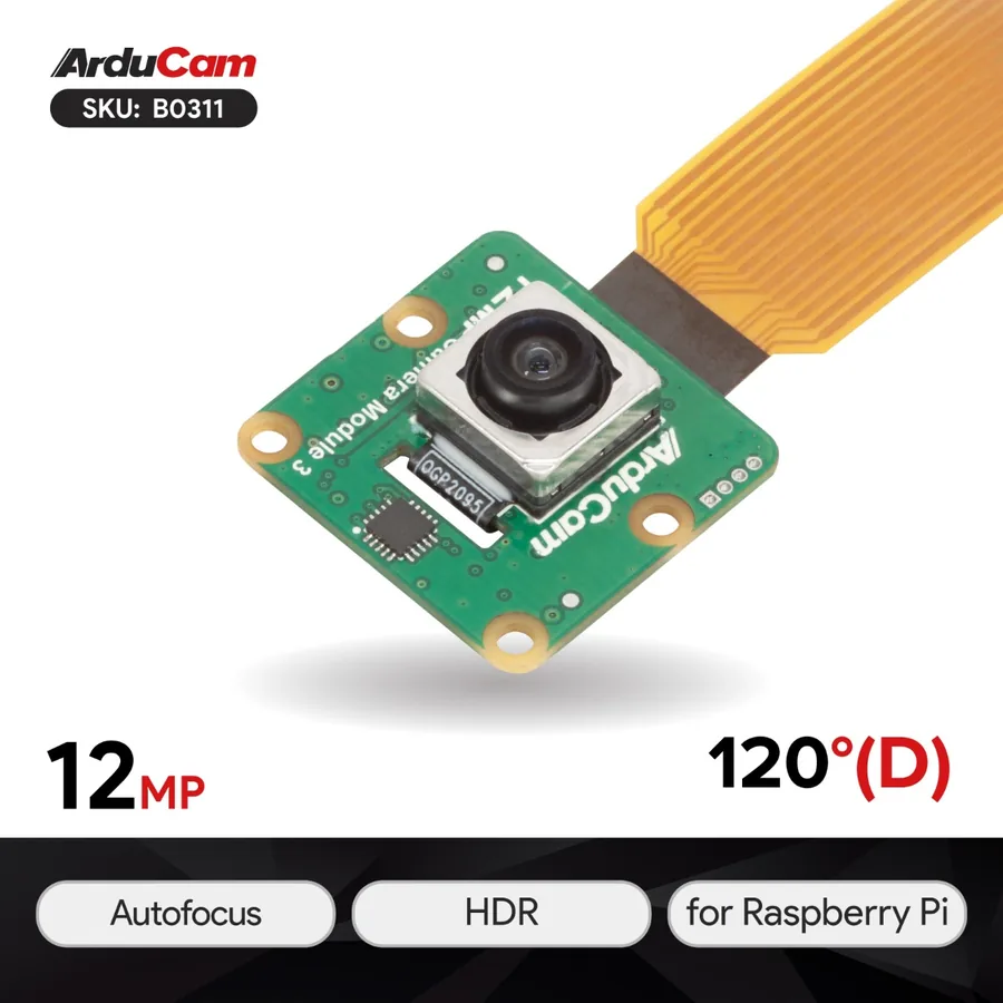 B0311 12MP IMX708 Autofocus Camera Module 3 Wide with HDR Mode and PDAF Function for Raspberry Pi