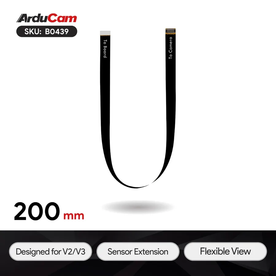 B0439 200mm Sensor Extension Cable for Raspberry Pi Camera Module V2/V3, Support Working on Raspberry Pi and NVIDIA Jetson Board