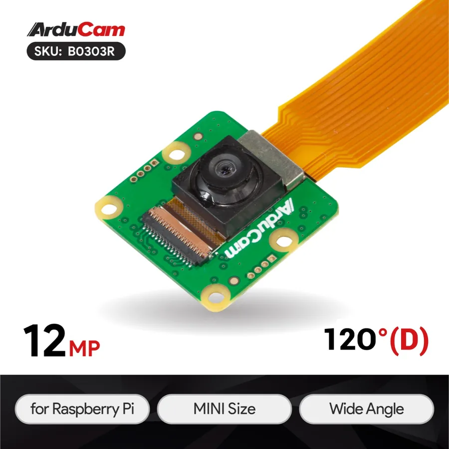 B0303R Arducam 12.3MP 477M MINI Wide Angle Camera Module for Raspberry Pi