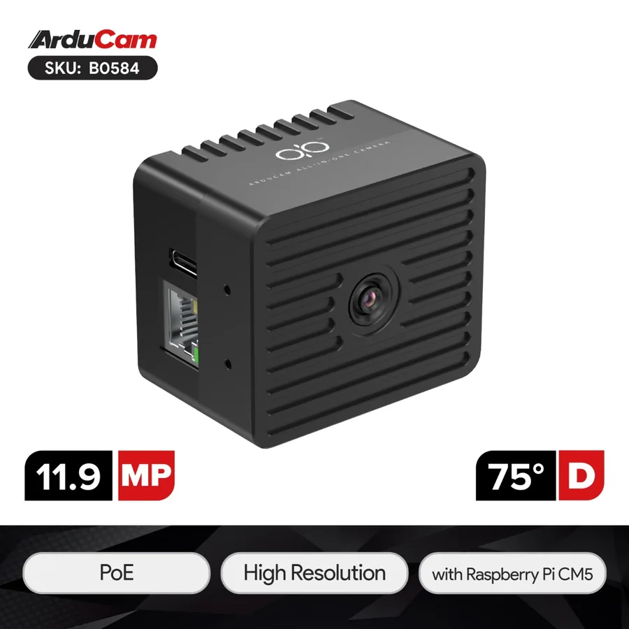 B0584 Arducam 12MP IMX708 All-in-one Compact Camera Kit integrated with Raspberry Pi Compute Module inside