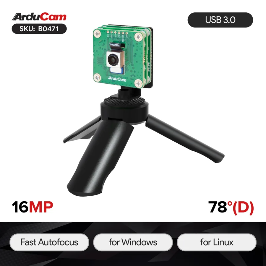 B0471 Arducam 16MP IMX519 Fast Auto Focus USB 3.0 Camera Module