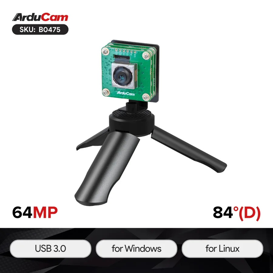 B0475 Arducam 64MP Motorized Focus USB 3.0 Camera Module