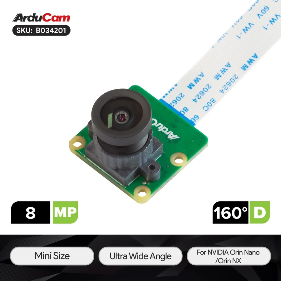 B034201 Arducam 8MP IMX219 Wide Angle Camera Module for NVIDIA® Jetson Orin Series