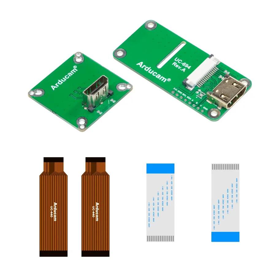B0282 Arducam CSI to HDMI Adapter Board for 12MP IMX477 Raspberry Pi HQ Camera, HDMI Cable Extension Module with 15pin 60mm FPC Cables