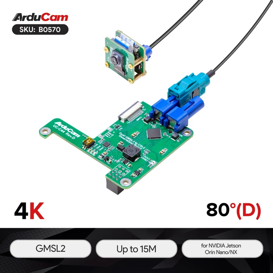 B0570 Arducam GMSL2 8MP Camera Extension Kit for NVIDIA Jetson Orin Nano/Orin NX