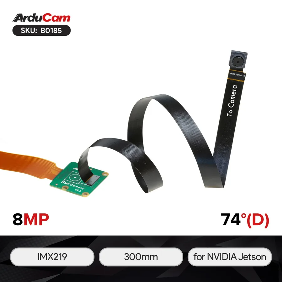 B0185 Arducam IMX219 8MP Spy Camera with 300mm Extension Cable for NVIDIA Jetson and Compute Module
