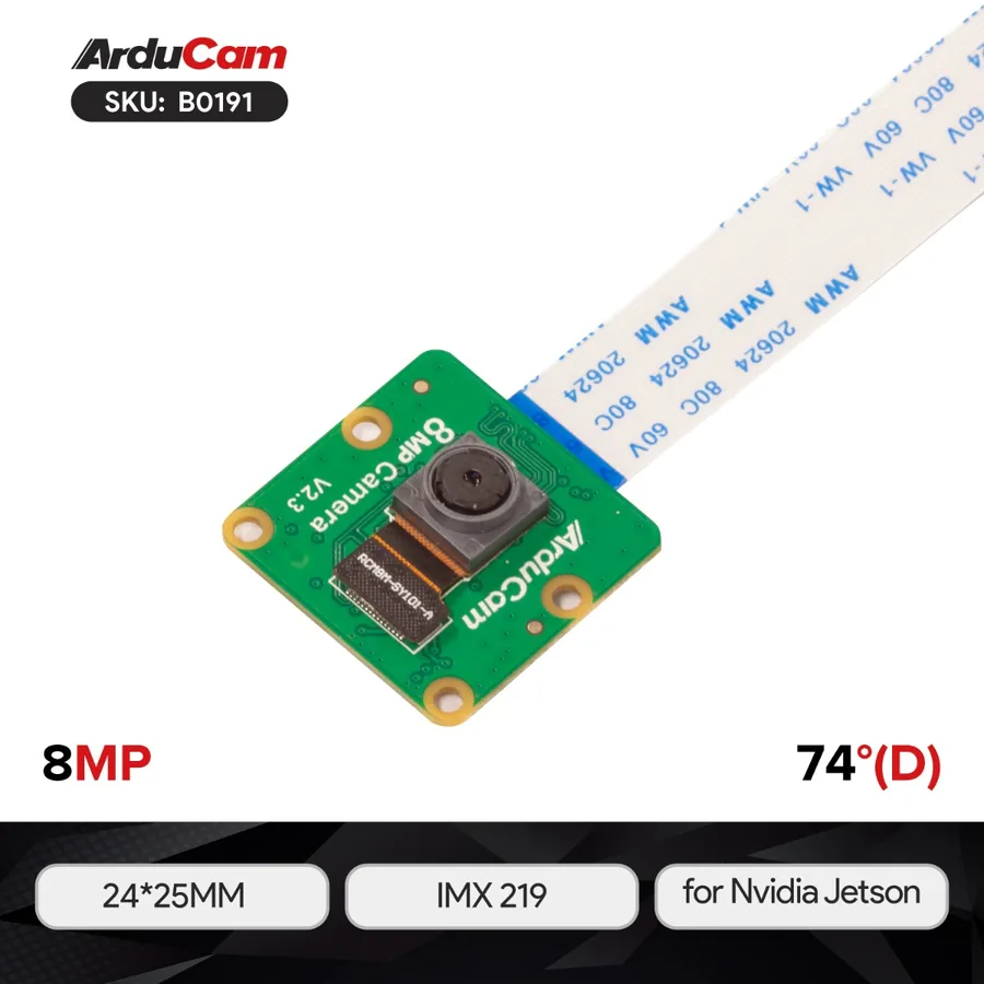 B0191 Arducam IMX219 Visible Light Fixed Focus Camera Module for NVIDIA® Jetson AGX Orin/Orin Nano/Orin NX