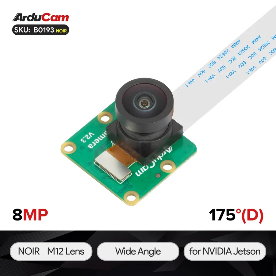 B0193 Arducam IMX219 Wide Angle IR Sensitive (NoIR) Camera Module for NVIDIA Jetson Board