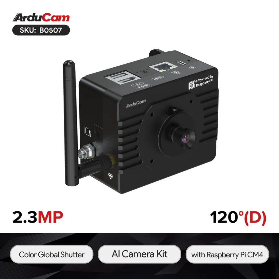 B0507 Arducam KingKong, All-in-one Raspberry Pi CM4 AI Camera Kit