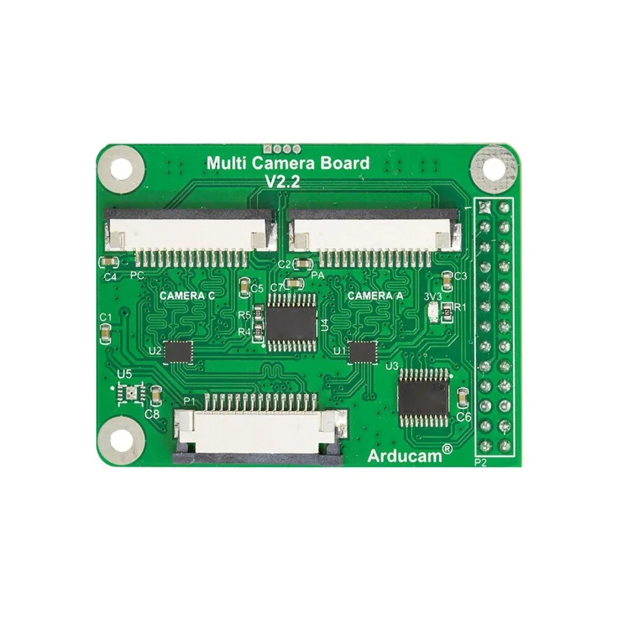 B012001 Arducam Multi Camera Adapter Module V2.2 for Rasperry Pi Camera Module 3 12MP IMX708 / 5MP OV5647 / 8MP IMX219 / 12MP IMX477 Cameras