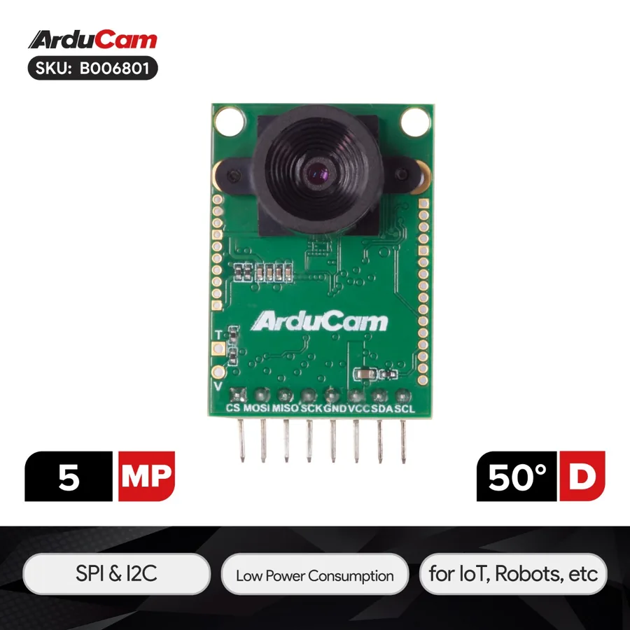 B006801 Arducam New 5MP Mini SPI Camera Module for Arduino UNO, Raspberry Pi Pico and other MCU