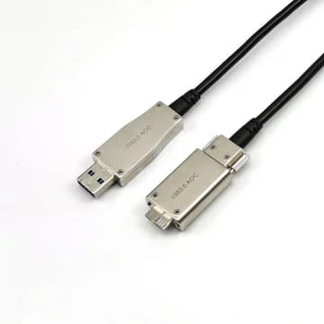 USB3.0 Aktif Optik (AOC) Sürükleme Zinciri Kablosu, A → Micro-B Vidalı, 10 m