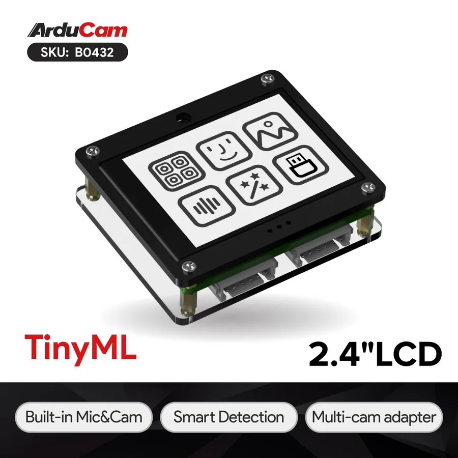 B0432 Pico4ML-Pro TinyML Plug-n-Play RP2040 Dev Kit, Multiple SPI Camera Adapter